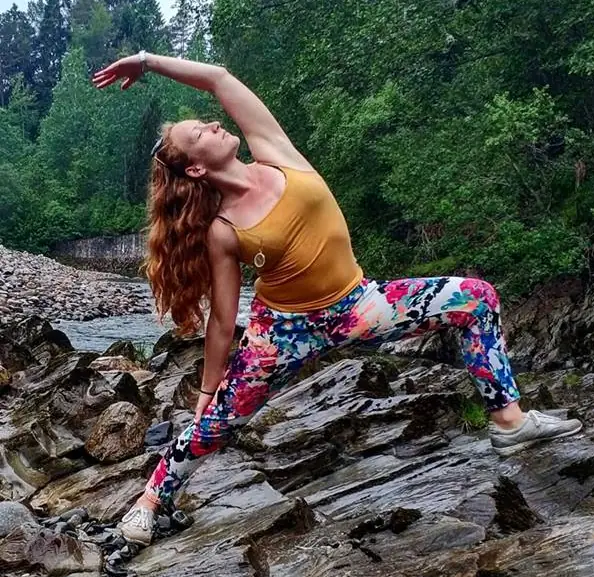 Adrienn Katona teaching yoga